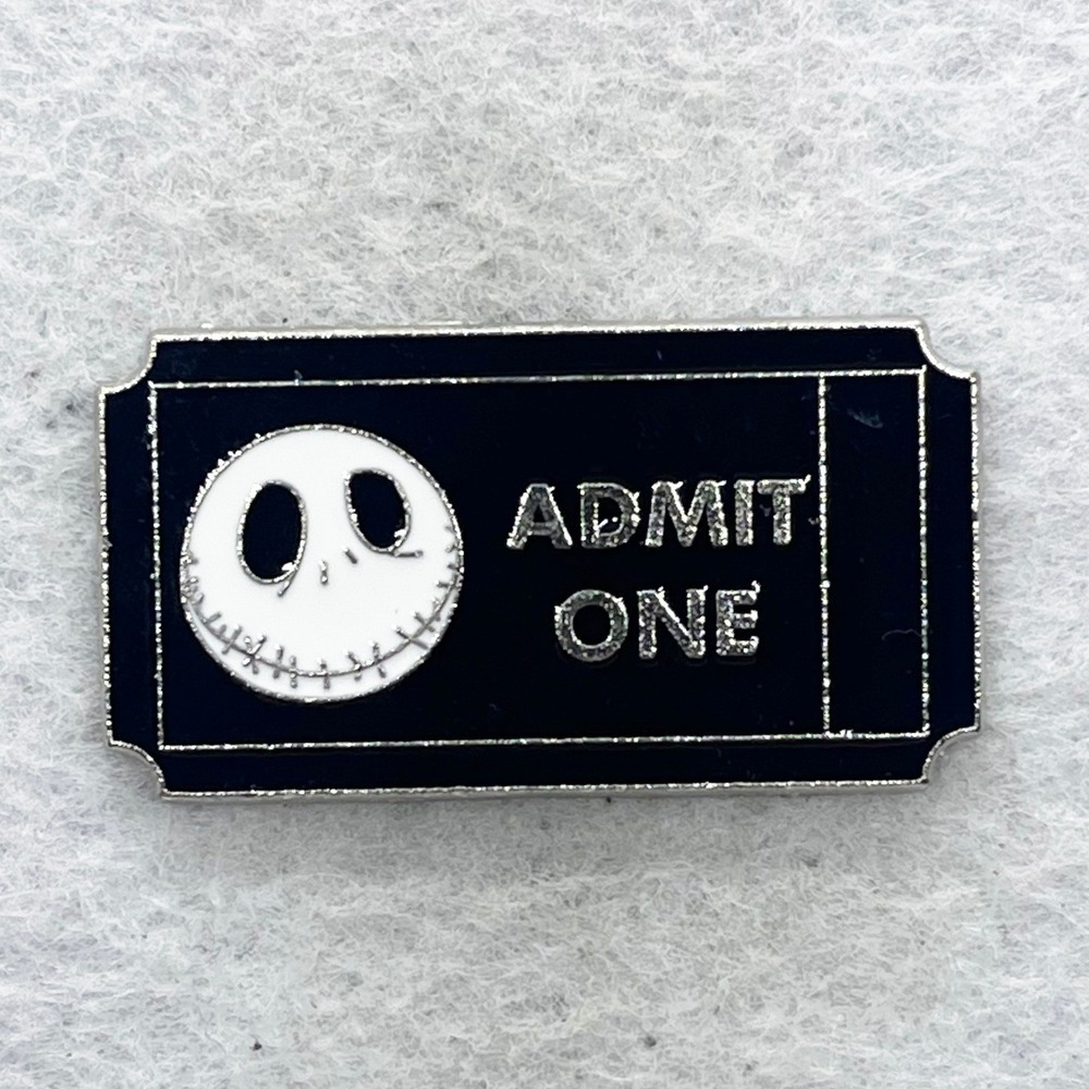 🔮 5/$25 Disney Nightmare Before Christmas Jack Admission Ticket Admit One Pin